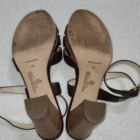 Brooks Brothers Strap Block Heel Sandals Size 10 - Picture 5 of 6